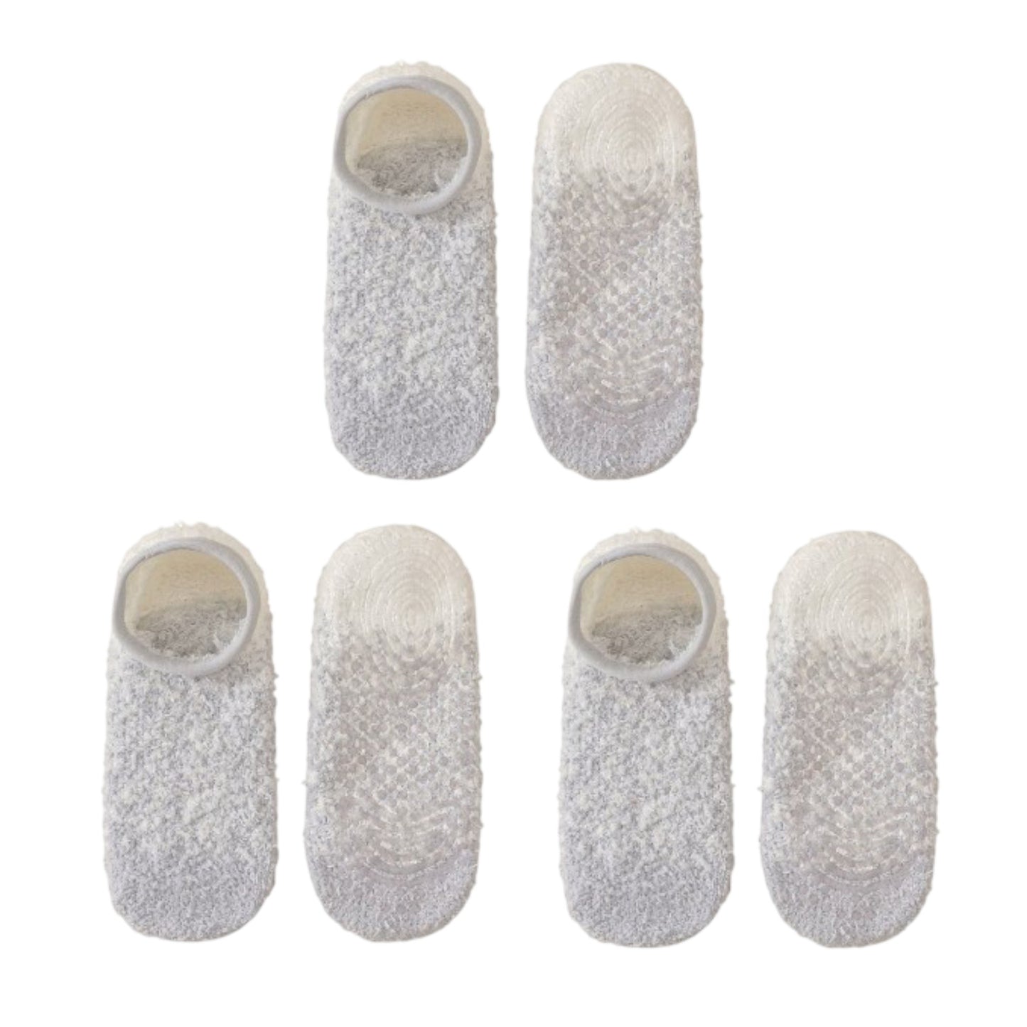 3-Pack Mens Winter No Show Socks with Non Slip Grips Soft Thermal Cozy Fit