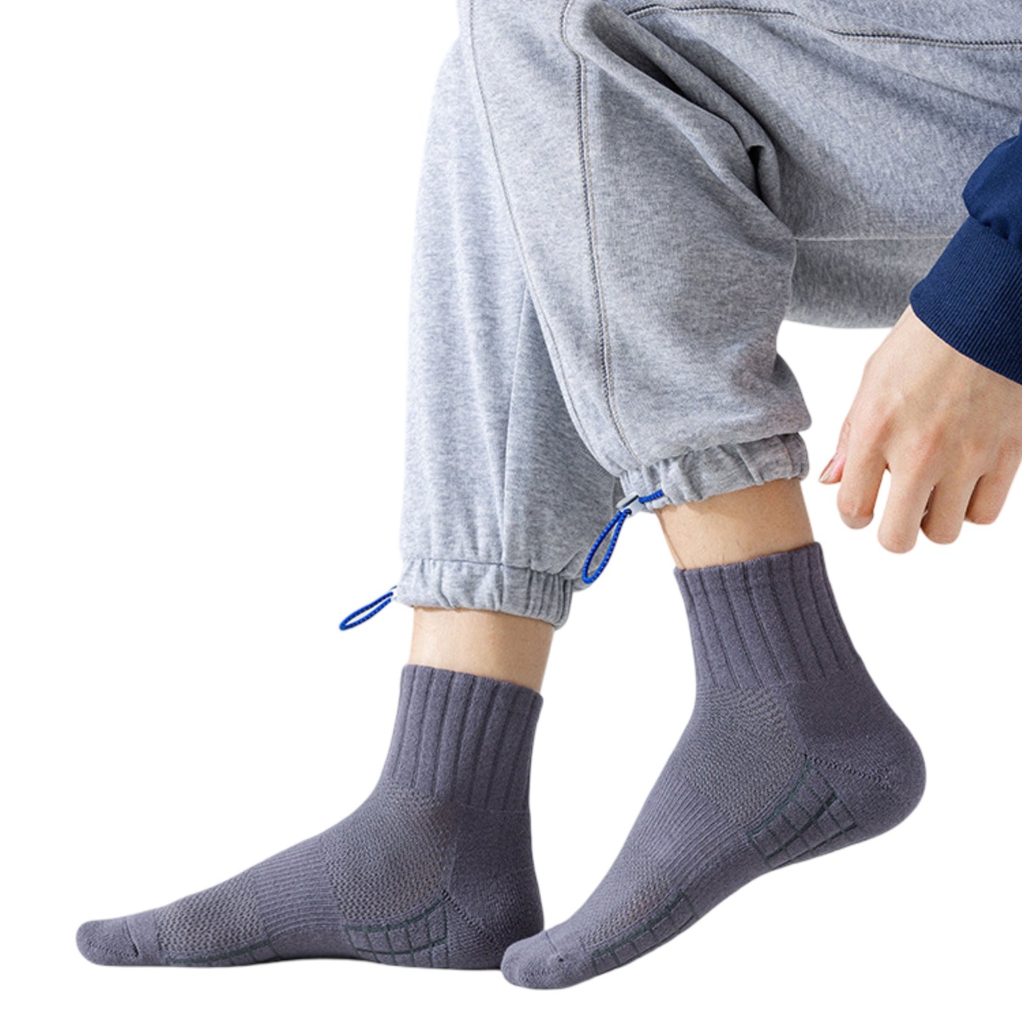 3-Pack Mens Cotton Ankle Socks Breathable Cushioned Comfort Fit