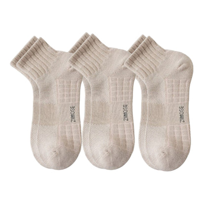 3-Pack Mens Cotton Ankle Socks Breathable Cushioned Comfort Fit