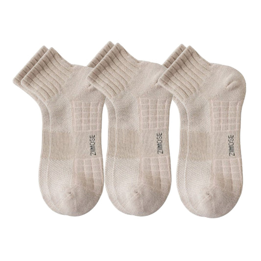 3-Pack Mens Cotton Ankle Socks Breathable Cushioned Comfort Fit