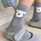 2-Pack Womens Warm Crew Socks Soft Knit Cute Pattern Comfort Fit