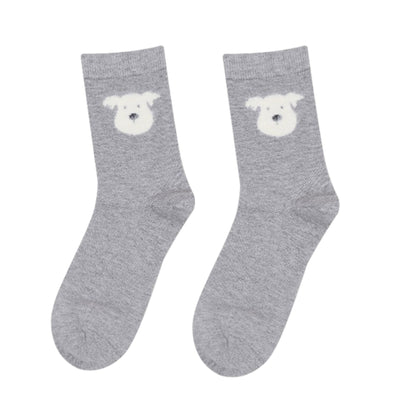 2-Pack Womens Warm Crew Socks Soft Knit Cute Pattern Comfort Fit