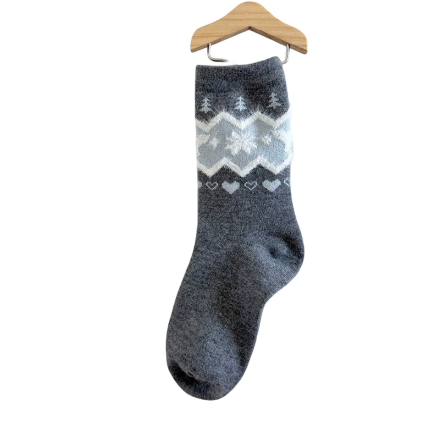 2-Pack Womens Warm Crew Socks Soft Knit Cute Pattern Comfort Fit