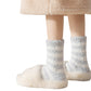 2-Pack Womens Striped Coral Fleece Cozy Crew Socks Soft Plush Thermal Warmth