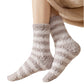 2-Pack Womens Striped Coral Fleece Cozy Crew Socks Soft Plush Thermal Warmth