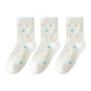 3-Pack Womens Cotton Ruffle Crew Socks with Cute Pattern Design