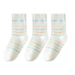 3-Pack Womens Cotton Ruffle Crew Socks with Cute Pattern Design