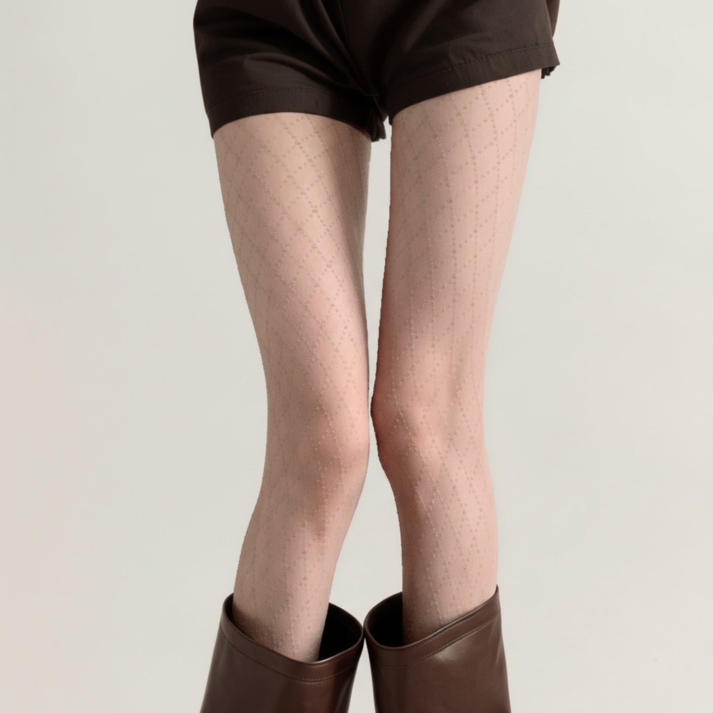 Sheer Full Length Tights with Diamond Mesh Pattern and Soft Stretch Fit for Stylish Textured Feminine Legwear