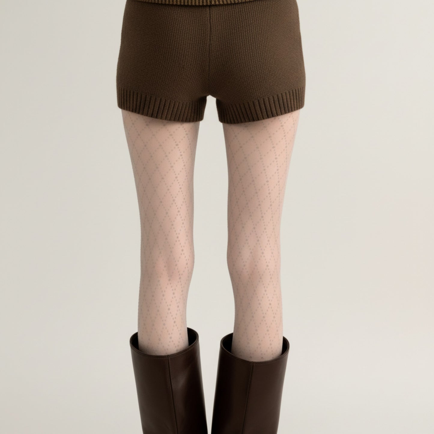 Sheer Full Length Tights with Diamond Mesh Pattern and Soft Stretch Fit for Stylish Textured Feminine Legwear