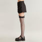 Fishnet Thigh High Stockings with Ruffled Lace Top Detail and Soft Stretch Fit for Delicate Feminine Layered Styling