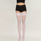Sheer Thigh High Stockings with Decorative Lace Top Detail and Soft Stretch Fit for Elegant Feminine Legwear Styling