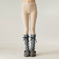 Ribbed Knit Leg Warmers with Decorative Ribbon Bow Detail and Soft Stretch Fit for Cozy Feminine Layered Styling