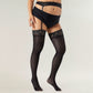 Maternity Sheer Thigh High Stockings with Soft Stretch Fit and Decorative Lace Top Detail for Elegant Feminine Styling