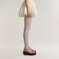 Sheer Full Length Tights with Decorative Bow Thigh Print and Soft Stretch Fit for Delicate Feminine Styling