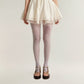 Sheer Full Length Tights with Decorative Bow Thigh Print and Soft Stretch Fit for Delicate Feminine Styling