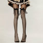 Sheer Thigh High Stockings with Oversized Organza Bow Accents and Soft Stretch Fit for Elegant Feminine Styling