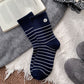 Womens Cotton Crew Socks 6 Pair Pack Striped Accent Soft Breathable
