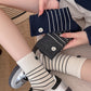 Womens Cotton Crew Socks 6 Pair Pack Striped Accent Soft Breathable