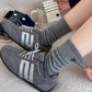 Womens Cotton Crew Socks 6 Pair Pack Striped Accent Soft Breathable