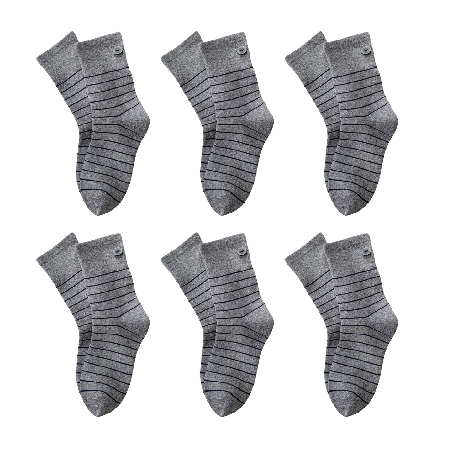 Womens Cotton Crew Socks 6 Pair Pack Striped Accent Soft Breathable
