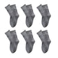Womens Cotton Crew Socks 6 Pair Pack Striped Accent Soft Breathable