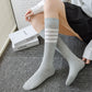 Womens Cotton Crew Socks 6 Pairs Striped Athletic Design Soft Breathable Comfort