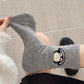 Womens Soft Cotton Crew Socks 6 Pairs Cute Animal Embroidery Comfortable