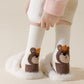 Womens Pure Cotton Crew Socks 6 Pairs Soft Breathable Cute Cartoon Design