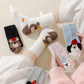 Womens Pure Cotton Crew Socks 6 Pairs Soft Breathable Cute Cartoon Design