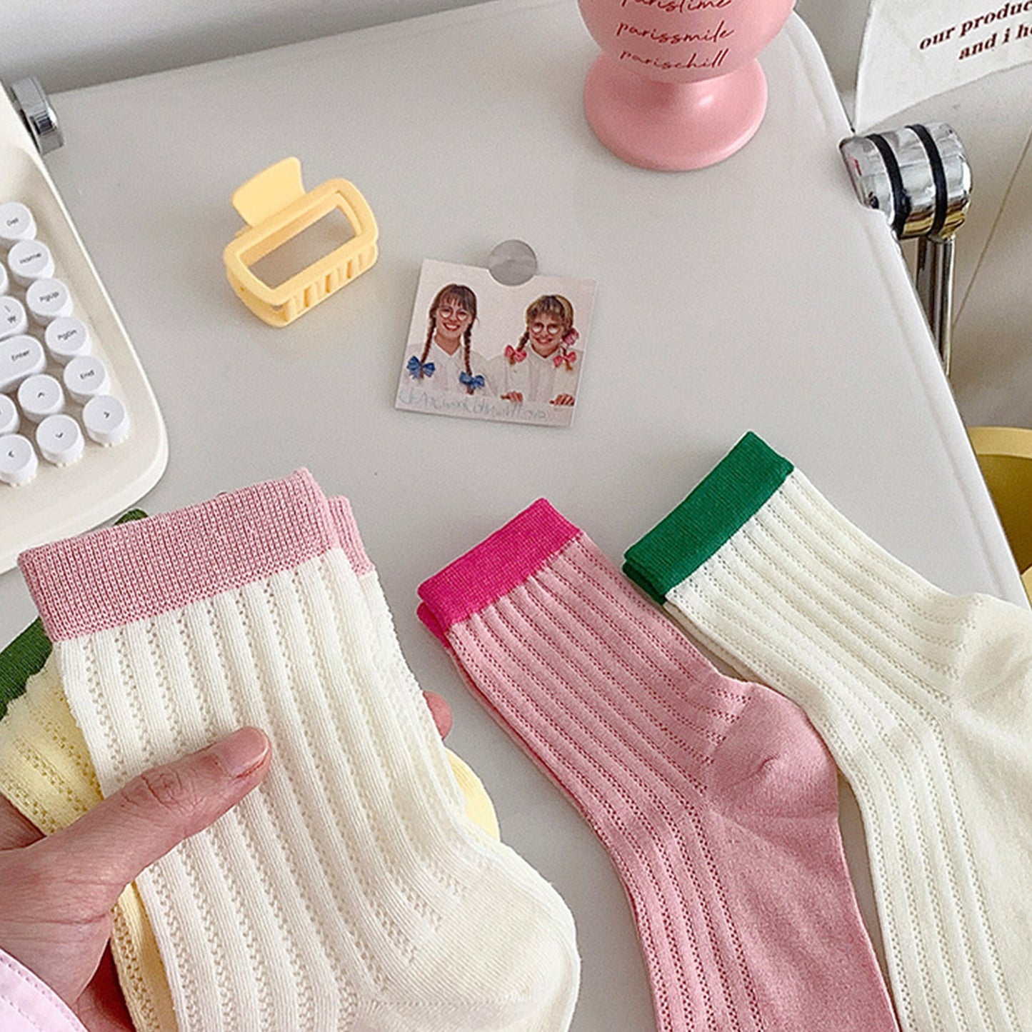 Womens Breathable Cotton Mesh Crew Socks 6 Pairs Lightweight
