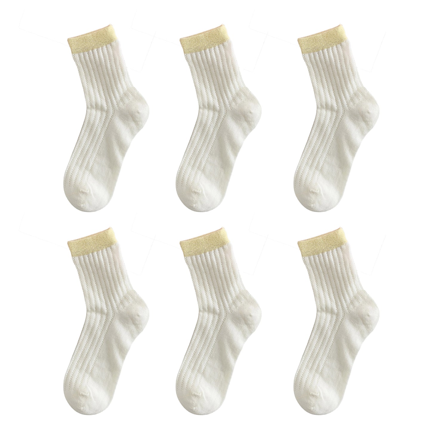 Womens Breathable Cotton Mesh Crew Socks 6 Pairs Lightweight