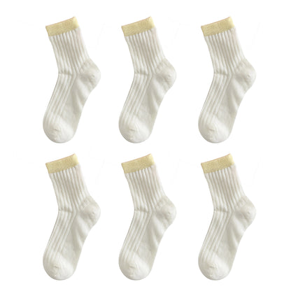 Womens Breathable Cotton Mesh Crew Socks 6 Pairs Lightweight