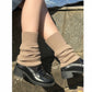 Ribbed Knit Slouch Leg Warmers with Soft Stretch Texture and Pull On Design for Layered Styling 16in
