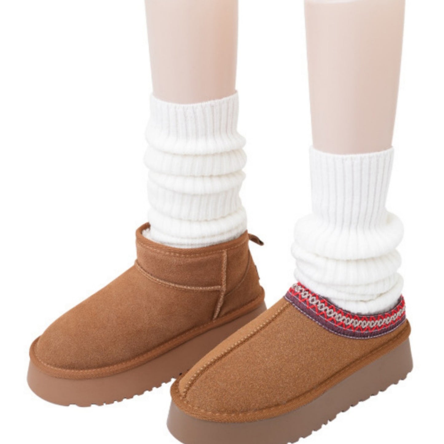 Ribbed Knit Slouch Leg Warmers with Soft Stretch Texture and Pull On Design for Layered Styling 16in