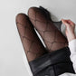 Sheer Diamond Pattern Tights with Allover Stretch Mesh Design Pull On Fit Fashion Hosiery