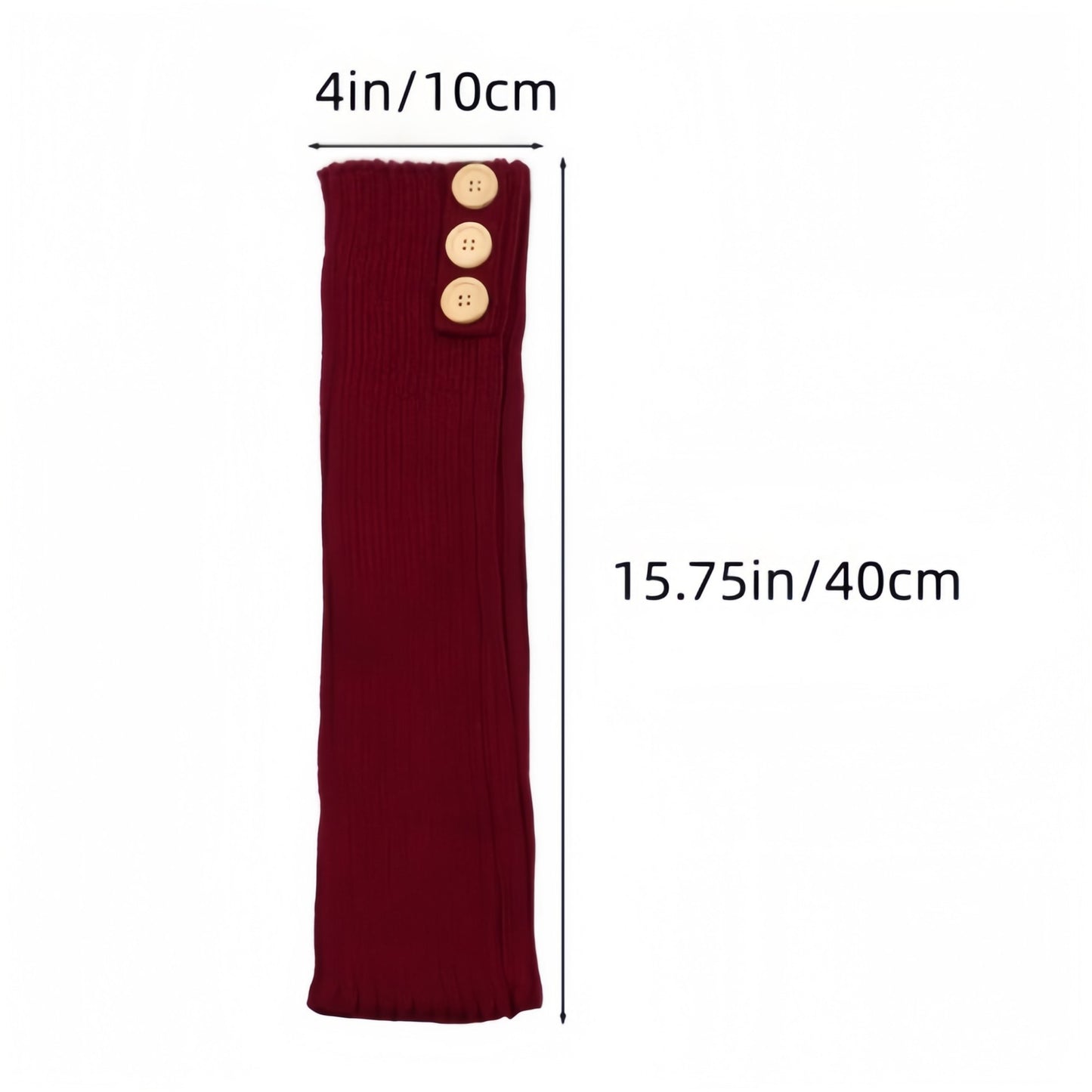 Knit Leg Warmers with Decorative Button Detail Ribbed Texture Soft Stretch Fabric and Slouchy Fit