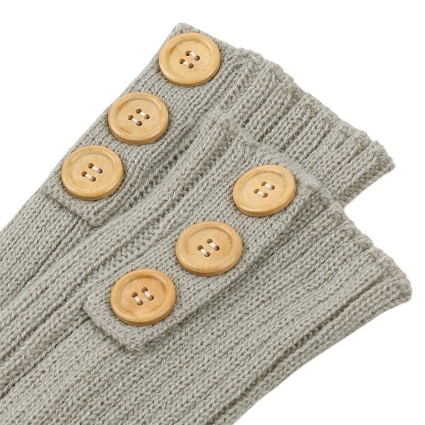 Knit Leg Warmers with Decorative Button Detail Ribbed Texture Soft Stretch Fabric and Slouchy Fit