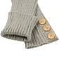 Knit Leg Warmers with Decorative Button Detail Ribbed Texture Soft Stretch Fabric and Slouchy Fit