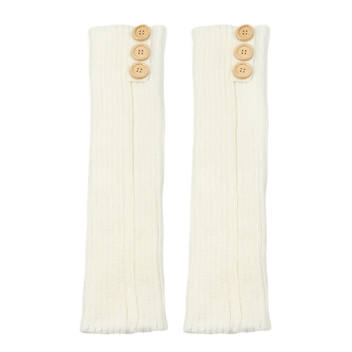 Knit Leg Warmers with Decorative Button Detail Ribbed Texture Soft Stretch Fabric and Slouchy Fit