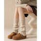 Knit Leg Warmers with Textured Cable Pattern Soft Stretch Fabric and Slouchy Layered Fit