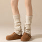 Knit Leg Warmers with Textured Cable Pattern Soft Stretch Fabric and Slouchy Layered Fit