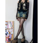 Fishnet Tights with Cross Pattern Stretch Fit Sheer Mesh Legging Style Hosiery