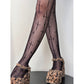 Fishnet Tights with Cross Pattern Stretch Fit Sheer Mesh Legging Style Hosiery
