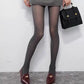 Sheer Vertical Stripe Tights with Soft Stretch Fit and Subtle Shimmer Finish