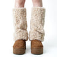 Women's Plush Faux Fur Leg Warmers with Soft Stretch Fit and Cozy Textured Finish