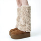 Women's Plush Faux Fur Leg Warmers with Soft Stretch Fit and Cozy Textured Finish