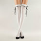 3-PC Women's Thigh High Stockings with Ribbon Tie Detail Stretch Knit Over the Knee Fashion Hosiery