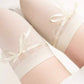 3-PC Women's Thigh High Stockings with Ribbon Tie Detail Stretch Knit Over the Knee Fashion Hosiery