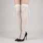 3-PC Women's Thigh High Stockings with Ribbon Tie Detail Stretch Knit Over the Knee Fashion Hosiery