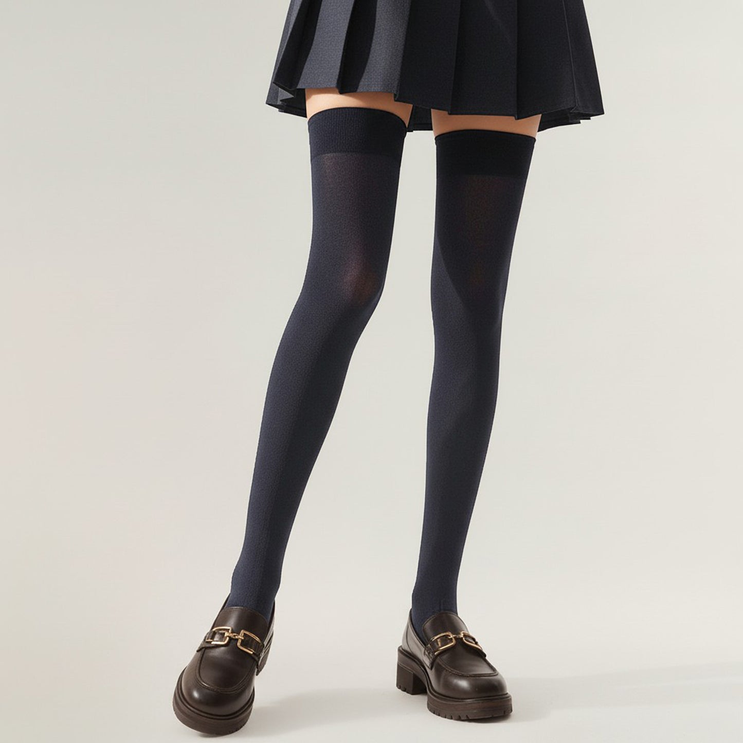 2-PC Women's Opaque Thigh High Stockings Over the Knee Stretch Fit Fashion Legwear